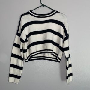 Striped crop sweater
